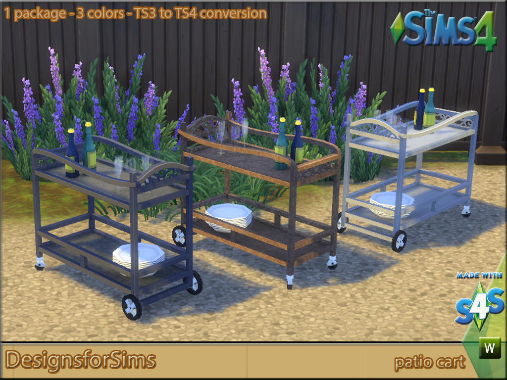 Ts3 To Ts4 Conversion Patio Beverage Cart Designs For Sims Sims 4