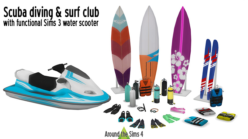 Around the Sims 4 | Custom Content Download | Scuba diving & surf club