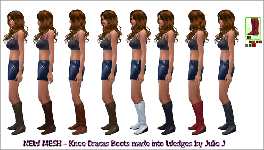 Mod The Sims - NEW MESH - Maxis Knee Dracas Wedges