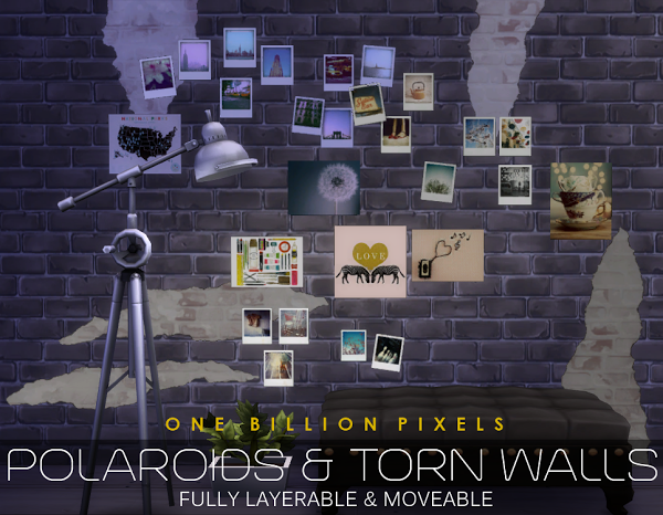 OBP Layerable Torn Wall & Polaroids TN 3