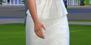 Lace Peplum dress - Sims 3,Sims 4