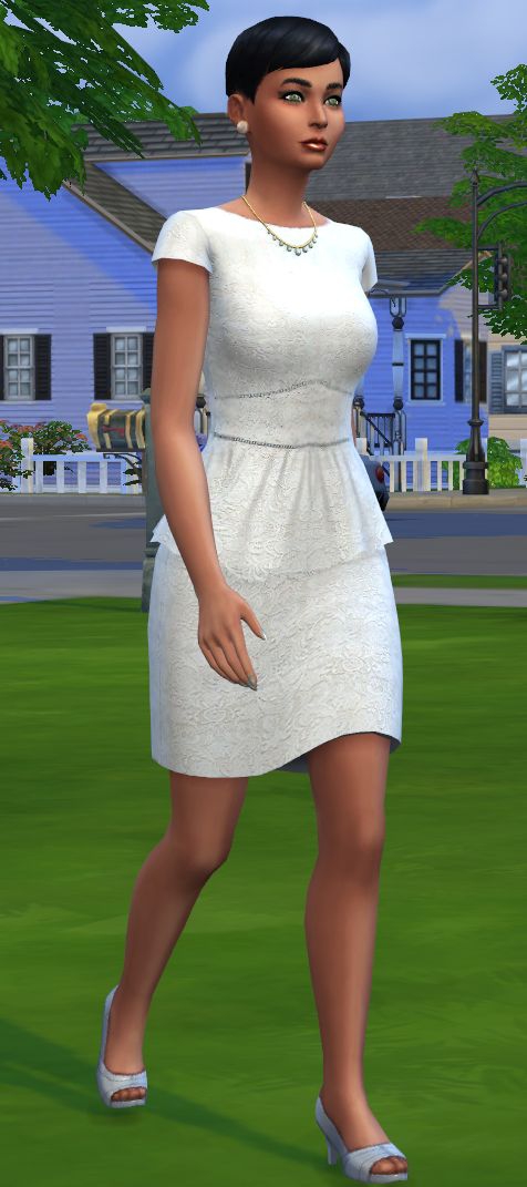 Lace Peplum dress - Sims 3,Sims 4