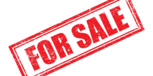 Red for sale stamp. Horizontal composition.